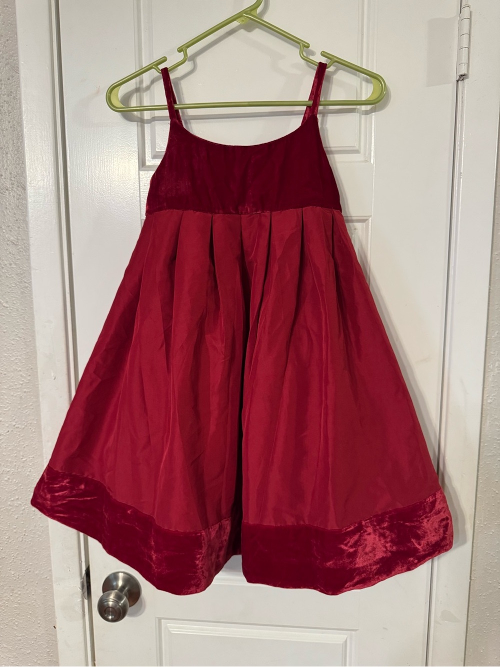 Gap Kids Red Satin & Velvet Occasion Dress – Size 6-7
